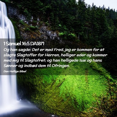 Picture 02 - 1 Samuel 16:5 DA1871 - Og han sagde: Det er med Fred, jeg er kommen for - Bible Verse Picture
