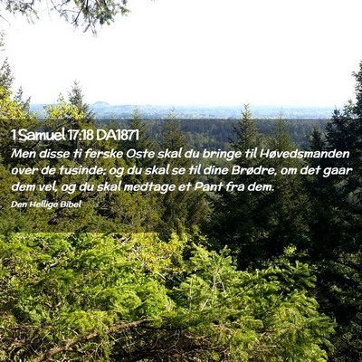Picture 02 - 1 Samuel 17:18 DA1871 - Men disse ti ferske Oste skal du bringe til - Bible Verse Picture