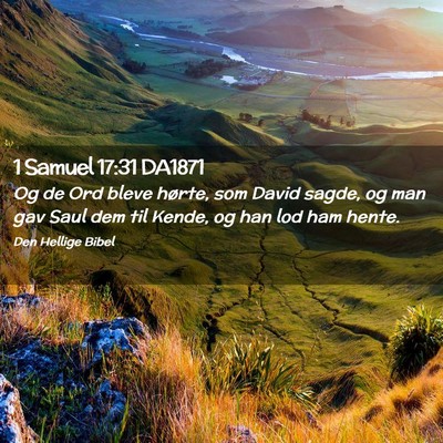 Picture 02 - 1 Samuel 17:31 DA1871 - Og de Ord bleve hørte, som David sagde, og man - Bible Verse Picture