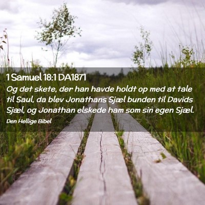 Picture 02 - 1 Samuel 18:1 DA1871 - Og det skete, der han havde holdt op med at tale - Bible Verse Picture
