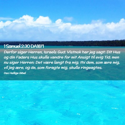 Picture 02 - 1 Samuel 2:30 DA1871 - Derfor siger Herren, Israels Gud: Vistnok har jeg - Bible Verse Picture