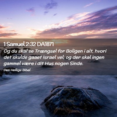 Picture 02 - 1 Samuel 2:32 DA1871 - Og du skal se Trængsel for Boligen i alt, hvori - Bible Verse Picture