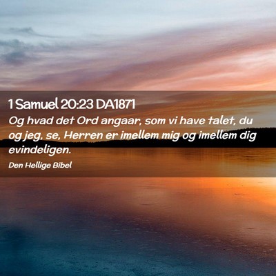 Picture 02 - 1 Samuel 20:23 DA1871 - Og hvad det Ord angaar, som vi have talet, du og - Bible Verse Picture