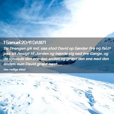 Picture 02 - 1 Samuel 20:41 DA1871 - Da Drengen gik ind, saa stod David op Sønder fra - Bible Verse Picture