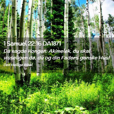 Picture 02 - 1 Samuel 22:16 DA1871 - Da sagde Kongen: Akimelek, du skal visseligen - Bible Verse Picture