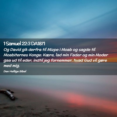 Picture 02 - 1 Samuel 22:3 DA1871 - Og David gik derfra til Mizpe i Moab og sagde til - Bible Verse Picture