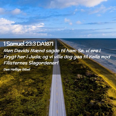 Picture 02 - 1 Samuel 23:3 DA1871 - Men Davids Mænd sagde til ham: Se, vi ere i - Bible Verse Picture