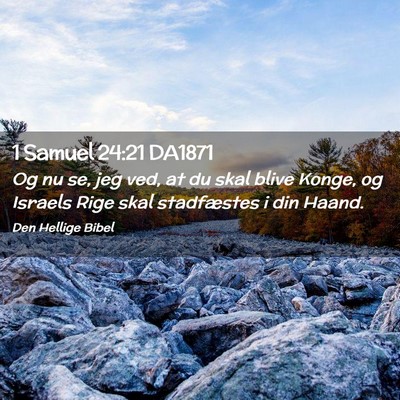 Picture 02 - 1 Samuel 24:21 DA1871 - Og nu se, jeg ved, at du skal blive Konge, og - Bible Verse Picture