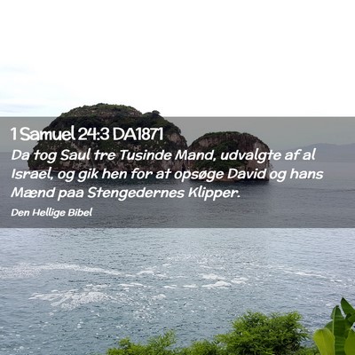 Picture 02 - 1 Samuel 24:3 DA1871 - Da tog Saul tre Tusinde Mand, udvalgte af al - Bible Verse Picture