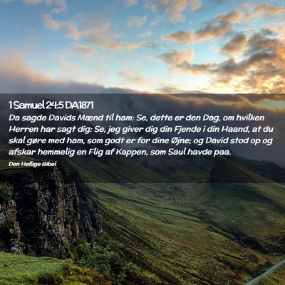 Picture 02 - 1 Samuel 24:5 DA1871 - Da sagde Davids Mænd til ham: Se, dette er den - Bible Verse Picture