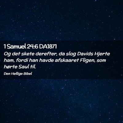 Picture 02 - 1 Samuel 24:6 DA1871 - Og det skete derefter, da slog Davids Hjerte ham, - Bible Verse Picture