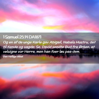 Picture 02 - 1 Samuel 25:14 DA1871 - Og en af de unge Karle gav Abigail, Nabals - Bible Verse Picture