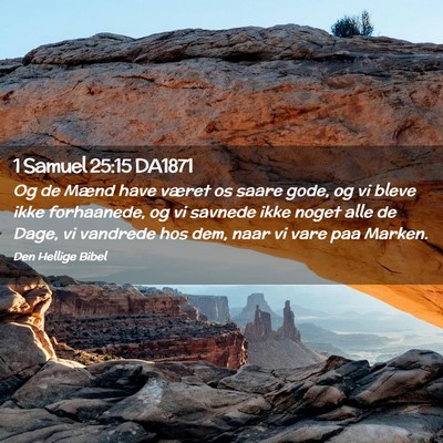 Picture 02 - 1 Samuel 25:15 DA1871 - Og de Mænd have været os saare gode, og vi - Bible Verse Picture