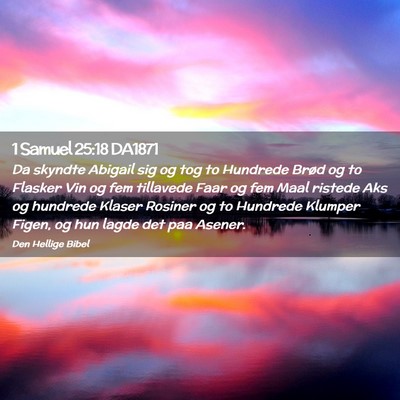 Picture 02 - 1 Samuel 25:18 DA1871 - Da skyndte Abigail sig og tog to Hundrede Brød - Bible Verse Picture