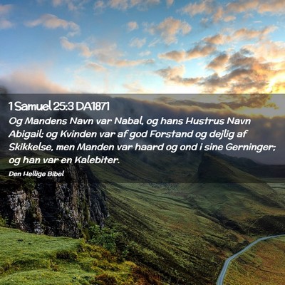 Picture 02 - 1 Samuel 25:3 DA1871 - Og Mandens Navn var Nabal, og hans Hustrus Navn - Bible Verse Picture