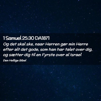 Picture 02 - 1 Samuel 25:30 DA1871 - Og det skal ske, naar Herren gør min Herre efter - Bible Verse Picture