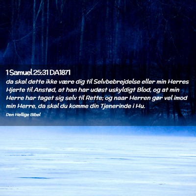 Picture 02 - 1 Samuel 25:31 DA1871 - da skal dette ikke være dig til Selvbebrejdelse - Bible Verse Picture