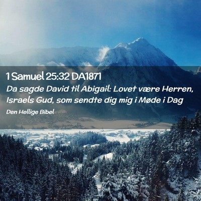 Picture 02 - 1 Samuel 25:32 DA1871 - Da sagde David til Abigail: Lovet være Herren, - Bible Verse Picture