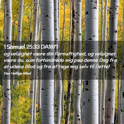 Picture 02 - 1 Samuel 25:33 DA1871 - og velsignet være din Fornuftighed, og velsignet - Bible Verse Picture