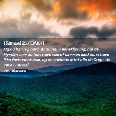 Picture 02 - 1 Samuel 25:7 DA1871 - Og nu har jeg hørt, at du har Faareklipning; nu! - Bible Verse Picture
