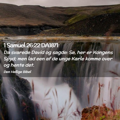 Picture 02 - 1 Samuel 26:22 DA1871 - Da svarede David og sagde: Se, her er Kongens - Bible Verse Picture