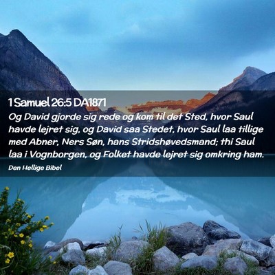Picture 02 - 1 Samuel 26:5 DA1871 - Og David gjorde sig rede og kom til det Sted, - Bible Verse Picture