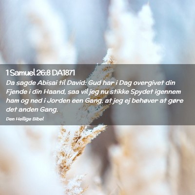 Picture 02 - 1 Samuel 26:8 DA1871 - Da sagde Abisai til David: Gud har i Dag - Bible Verse Picture