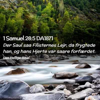 Picture 02 - 1 Samuel 28:5 DA1871 - Der Saul saa Filisternes Lejr, da frygtede han, - Bible Verse Picture