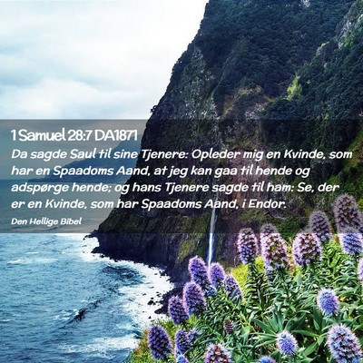 Picture 02 - 1 Samuel 28:7 DA1871 - Da sagde Saul til sine Tjenere: Opleder mig en - Bible Verse Picture
