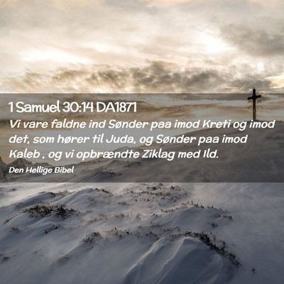 Picture 02 - 1 Samuel 30:14 DA1871 - Vi vare faldne ind Sønder paa imod Kreti og imod - Bible Verse Picture