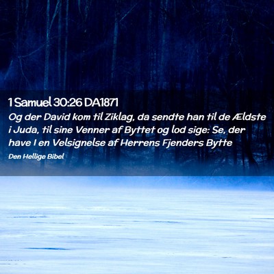 Picture 02 - 1 Samuel 30:26 DA1871 - Og der David kom til Ziklag, da sendte han til de - Bible Verse Picture