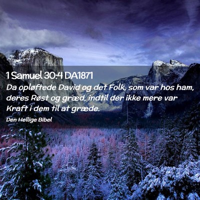 Picture 02 - 1 Samuel 30:4 DA1871 - Da opløftede David og det Folk, som var hos ham, - Bible Verse Picture