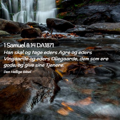 Picture 02 - 1 Samuel 8:14 DA1871 - Han skal og tage eders Agre og eders Vingaarde og - Bible Verse Picture