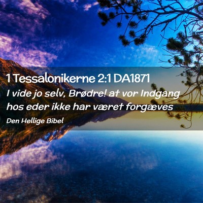 Picture 02 - 1 Tessalonikerne 2:1 DA1871 - I vide jo selv, Brødre! at vor Indgang hos eder - Bible Verse Picture