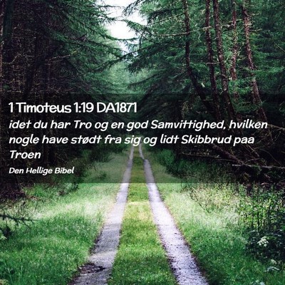 Picture 02 - 1 Timoteus 1:19 DA1871 - idet du har Tro og en god Samvittighed, hvilken - Bible Verse Picture