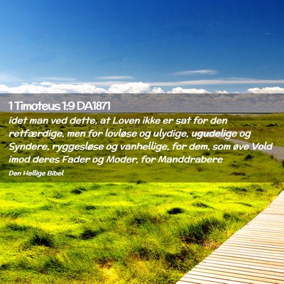 Picture 02 - 1 Timoteus 1:9 DA1871 - idet man ved dette, at Loven ikke er sat for den - Bible Verse Picture