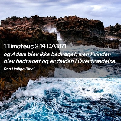 Picture 02 - 1 Timoteus 2:14 DA1871 - og Adam blev ikke bedraget, men Kvinden blev - Bible Verse Picture