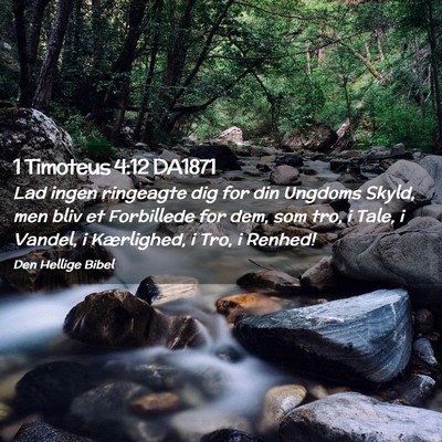 Picture 02 - 1 Timoteus 4:12 DA1871 - Lad ingen ringeagte dig for din Ungdoms Skyld, - Bible Verse Picture