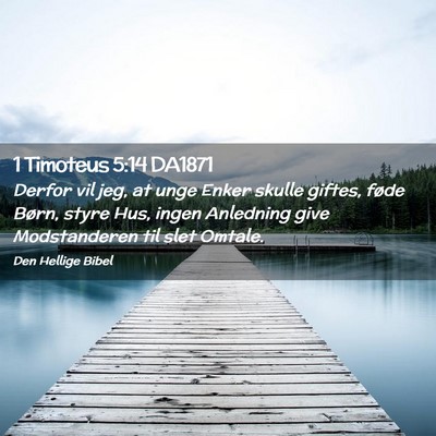 Picture 02 - 1 Timoteus 5:14 DA1871 - Derfor vil jeg, at unge Enker skulle giftes, - Bible Verse Picture