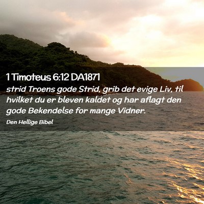 Picture 02 - 1 Timoteus 6:12 DA1871 - strid Troens gode Strid, grib det evige Liv, til - Bible Verse Picture