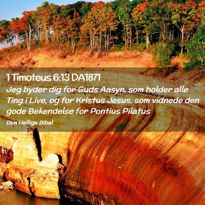 Picture 02 - 1 Timoteus 6:13 DA1871 - Jeg byder dig for Guds Aasyn, som holder alle - Bible Verse Picture