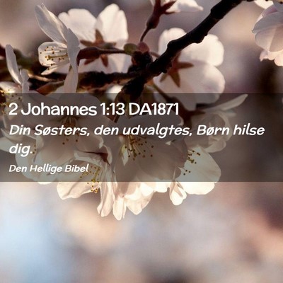 Picture 02 - 2 Johannes 1:13 DA1871 - Din Søsters, den udvalgtes, Børn hilse - Bible Verse Picture