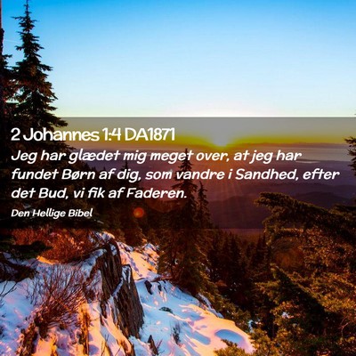 Picture 02 - 2 Johannes 1:4 DA1871 - Jeg har glædet mig meget over, at jeg har fundet - Bible Verse Picture