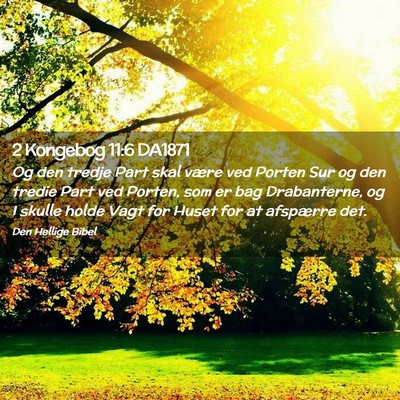 Picture 02 - 2 Kongebog 11:6 DA1871 - Og den tredje Part skal være ved Porten Sur og - Bible Verse Picture