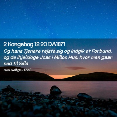 Picture 02 - 2 Kongebog 12:20 DA1871 - Og hans Tjenere rejste sig og indgik et Forbund, - Bible Verse Picture