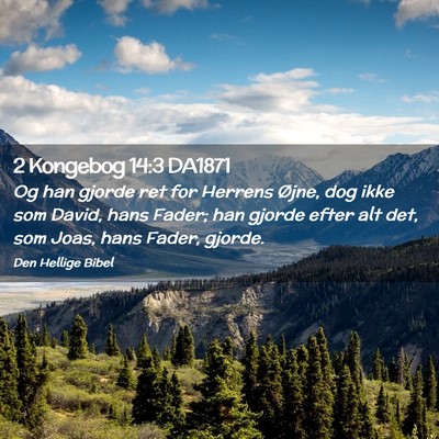 Picture 02 - 2 Kongebog 14:3 DA1871 - Og han gjorde ret for Herrens Øjne, dog ikke som - Bible Verse Picture