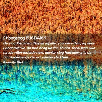 Picture 02 - 2 Kongebog 15:16 DA1871 - Da slog Menahem Thipsa og alle, som vare deri, og - Bible Verse Picture