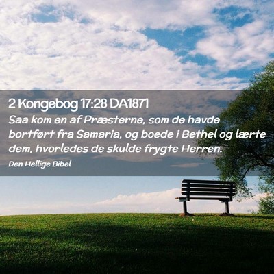 Picture 02 - 2 Kongebog 17:28 DA1871 - Saa kom en af Præsterne, som de havde bortført - Bible Verse Picture