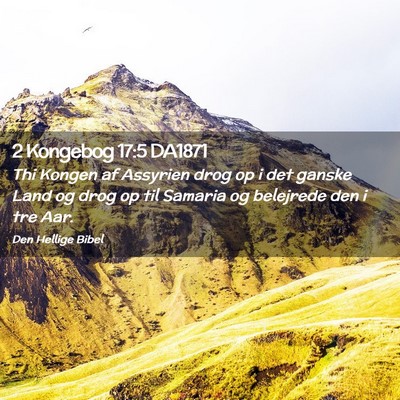 Picture 02 - 2 Kongebog 17:5 DA1871 - Thi Kongen af Assyrien drog op i det ganske Land - Bible Verse Picture