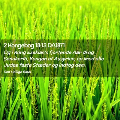 Picture 02 - 2 Kongebog 18:13 DA1871 - Og i Kong Ezekias's fjortende Aar drog Senakerib, - Bible Verse Picture